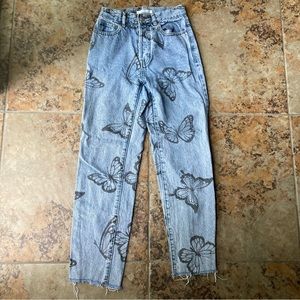 Butterfly High rise straight jeans
